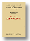Cover of Actes du IIIe Congrès des Sociétés de Philosophie de Langue Française