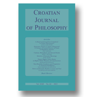 Cover of Croatian Journal of Philosophy
