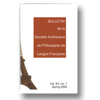 Cover of Bulletin de la Société Américaine de Philosophie de Langue Française