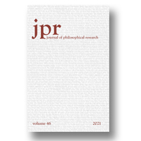 Cover of Journal of Philosophical Research