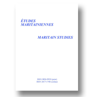 Cover of Études maritainiennes / Maritain Studies