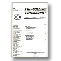Cover of The Journal of Pre-College Philosophy