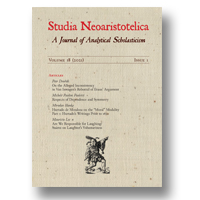 Cover of Studia Neoaristotelica