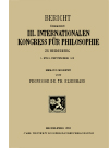 Cover of Bericht über den III. Internationalen Kongress für Philosophie