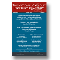 Cover of The National Catholic Bioethics Quarterly