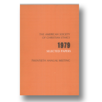Cover of Selected Papers from the Annual Meeting: American Society of Christian Ethics