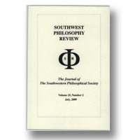 Cover of Southwest Philosophy Review