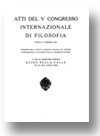Cover of Atti del V Congresso Internazionale di Filosofia