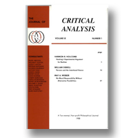 Cover of The Journal of Critical Analysis