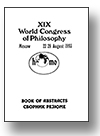 Cover of Documents from the XIX World Congress of Philosophy